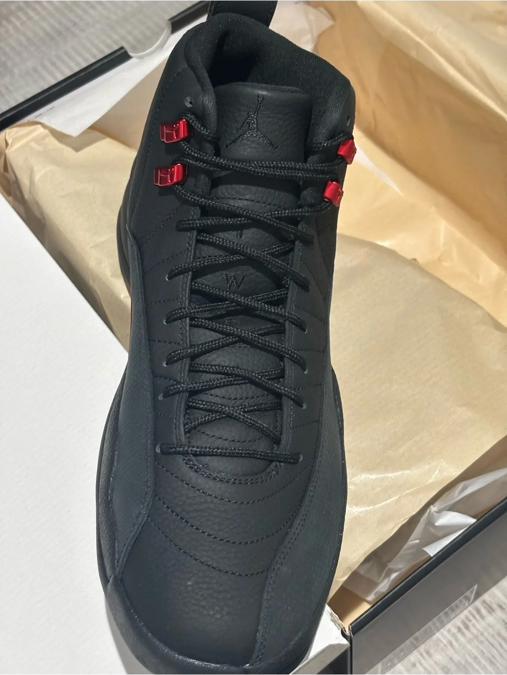 Jordan Men's Black and Red High-Top Basketball Sneakers